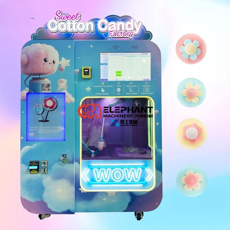 Hot Sale Latest Commercial Make Money Automatic Cotton Candy Machine Wm980 Candy Floss Vending Machine