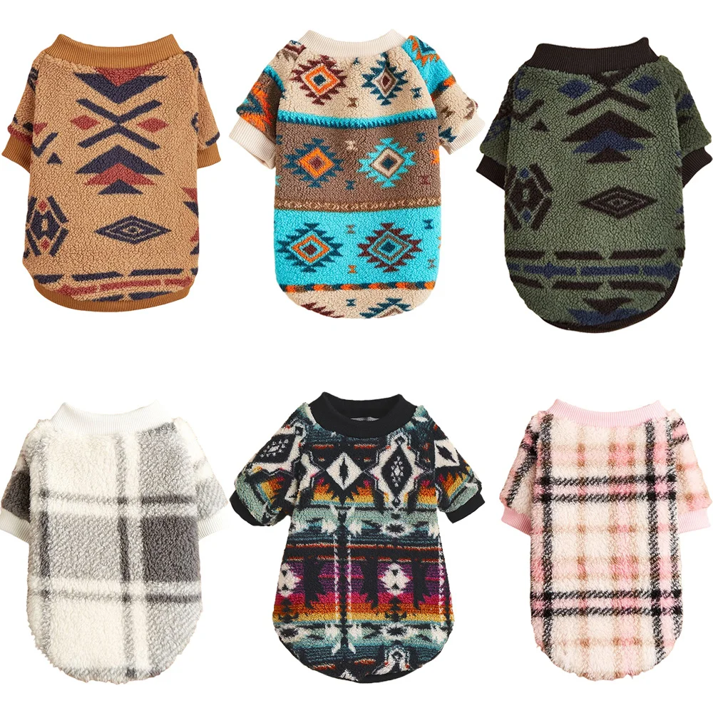 National Style Cat Puppy Sweater Autumn Winter Pet Clothes Fleece Pullover for Small Dogs Cats Kitten Sphynx Clothing Outfits