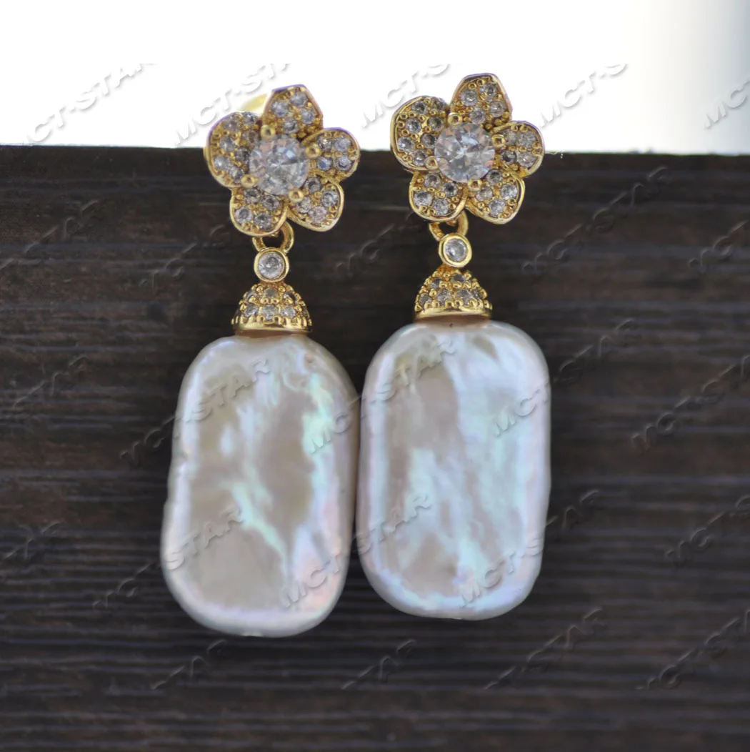 Z11840 24 مللي متر الوردي الخزامى عملة لؤلؤ المياه العذبة استرخى القرط تشيكوسلوفاكيا