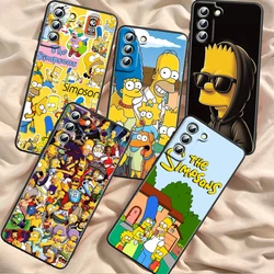 Simpsons Cartoon Fashion per Samsung Galaxy S24 S23 S22 S21 S20 FE S10 S10E Plus Ultra Pro Lite 5G custodia per telefono posteriore nera