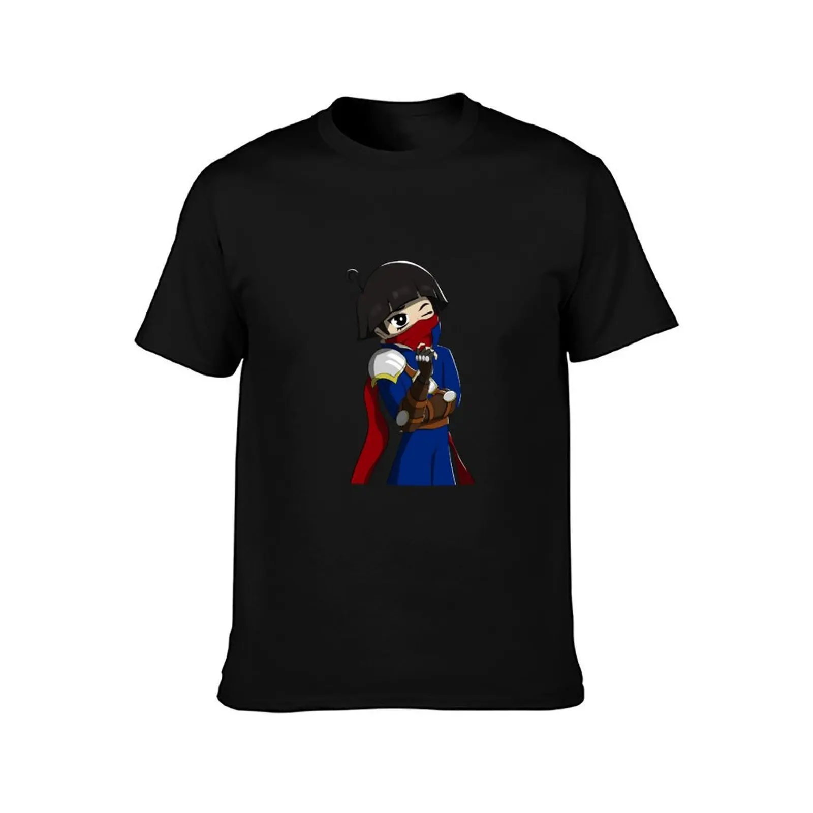 Video Game Concept Character: Hero Thinking Pose T-Shirt, Summer Casual Cotton Tee, Oversized Streetwear Tops, Unisex Men Women
