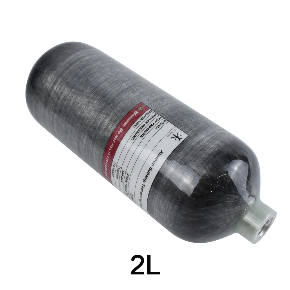 TUXING 4500PSI 300Bar 2L Carbon Fiber Cylinder High Pressure Diving Tank Bottle for Scuba Diving Thread M18*1.5