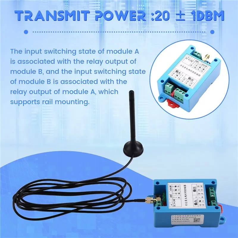 Efficient Switching Modules Wall-Mounted Remote Switching 433M Data Transmission Radio Agriculture Urban Power Generation