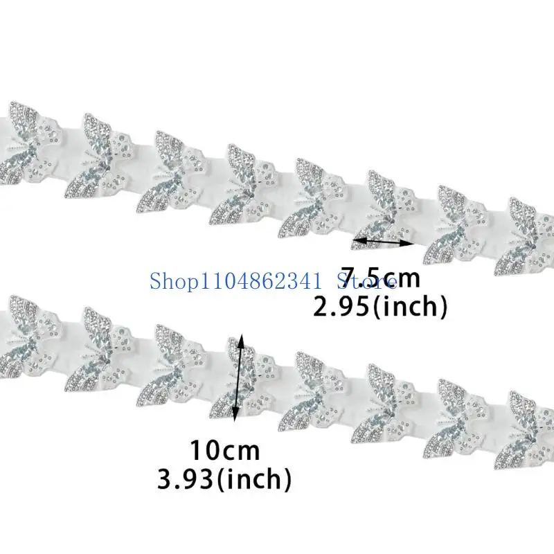 5asd Beaded Butterfly Sewing Patches for Wedding Dresses Decors for Dress Wedding Bridal Dress Decorative Applique