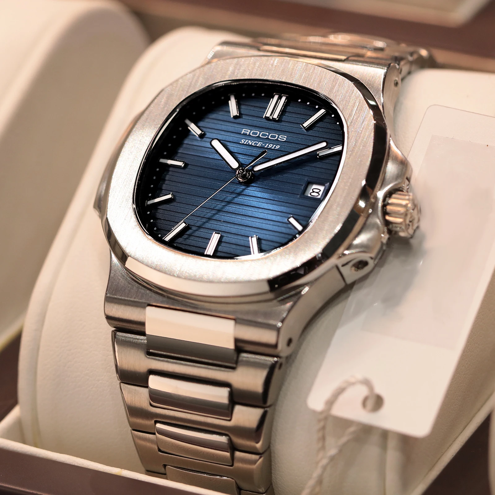 Orologio Meccanico Automatico Uomo - Quadrante Quadrato In Acciaio Inox - Luminescente E Impermeabile 3 ATM - Cinturino In Pelle O Acciaio - 2