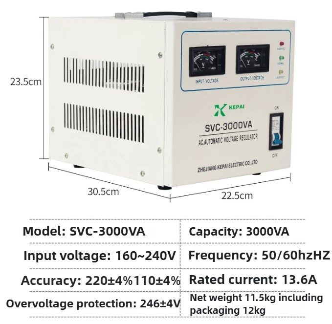 Voltage Regulator SVC 500VA 1000VA  2000VA 3000VA Single Phase Household Voltage Regulator Motor Control Voltage Regulator
