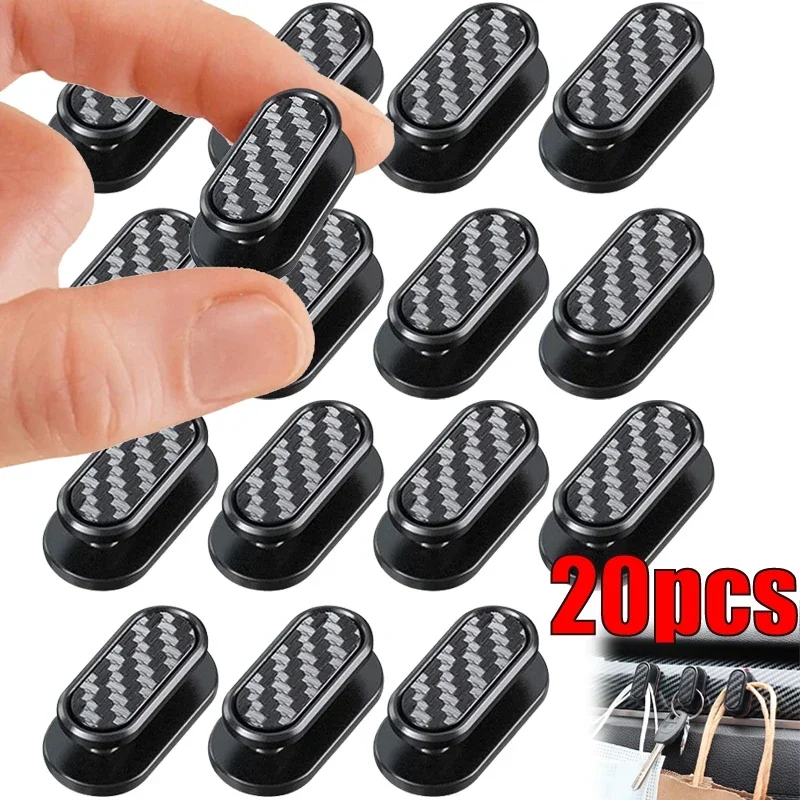 

4-20pcs Car Invisible Mini Hooks Self-Adhesive Dashboard Wall Hanging Hook Auto Backseat Hangers For Keys,Mask,Earphone,Cable