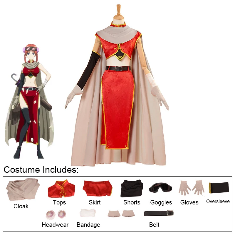 

Gintama Kagura Cosplay Costume Wigs Two Years Later Yato Clan Yorozuya Leader Kagura's Sexy Uniform Set Halloween Anime Clothing