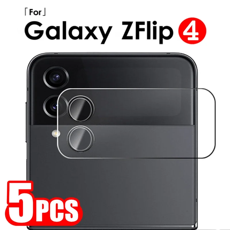 5Pcs Camera Protective Flim For Samsung Galaxy Z Flip 4 5G Tempered Glass Lens Display Screen Protector on Z Flip 4 ZFlip4 5G