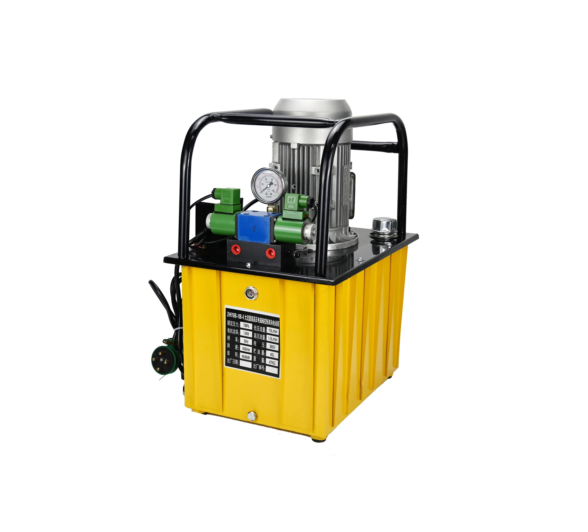 

Zhh700b-10b-ll -large Tonnage Solenoid Valve Control Two-way Double Acting Electric Pump 56kg