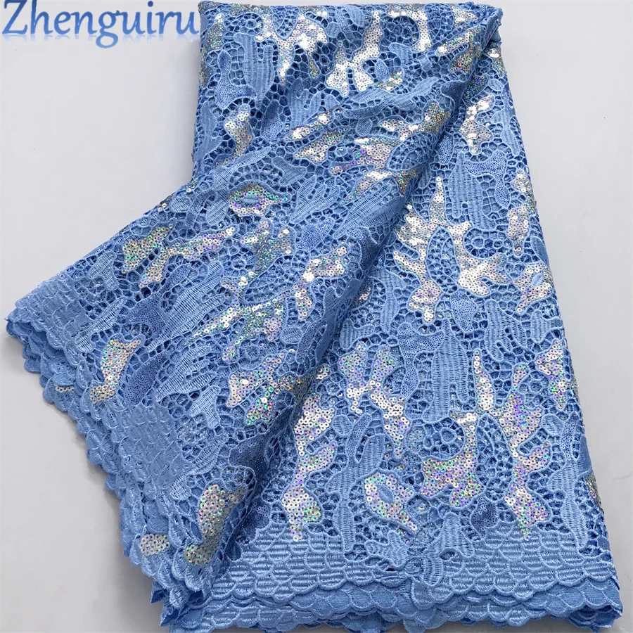 Black Nigerian Guipure Lace Fabric 2025 High Quality French Water Soluble African Sequins Cord Lace Fabric Dress for Women A4097