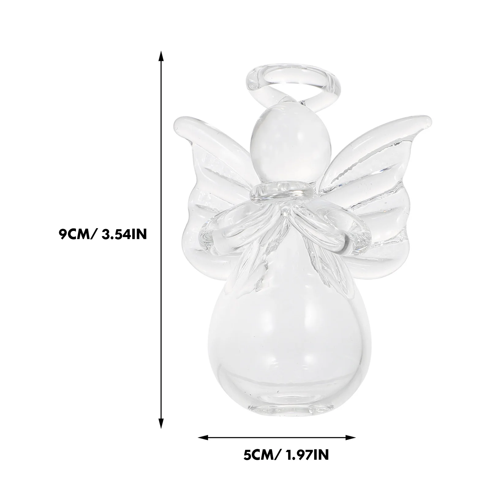 

1Pcs Transparent Mini Glass Angel Creative Decor Gift for Home Garden Long Time Use Safe Mini Glass Angel