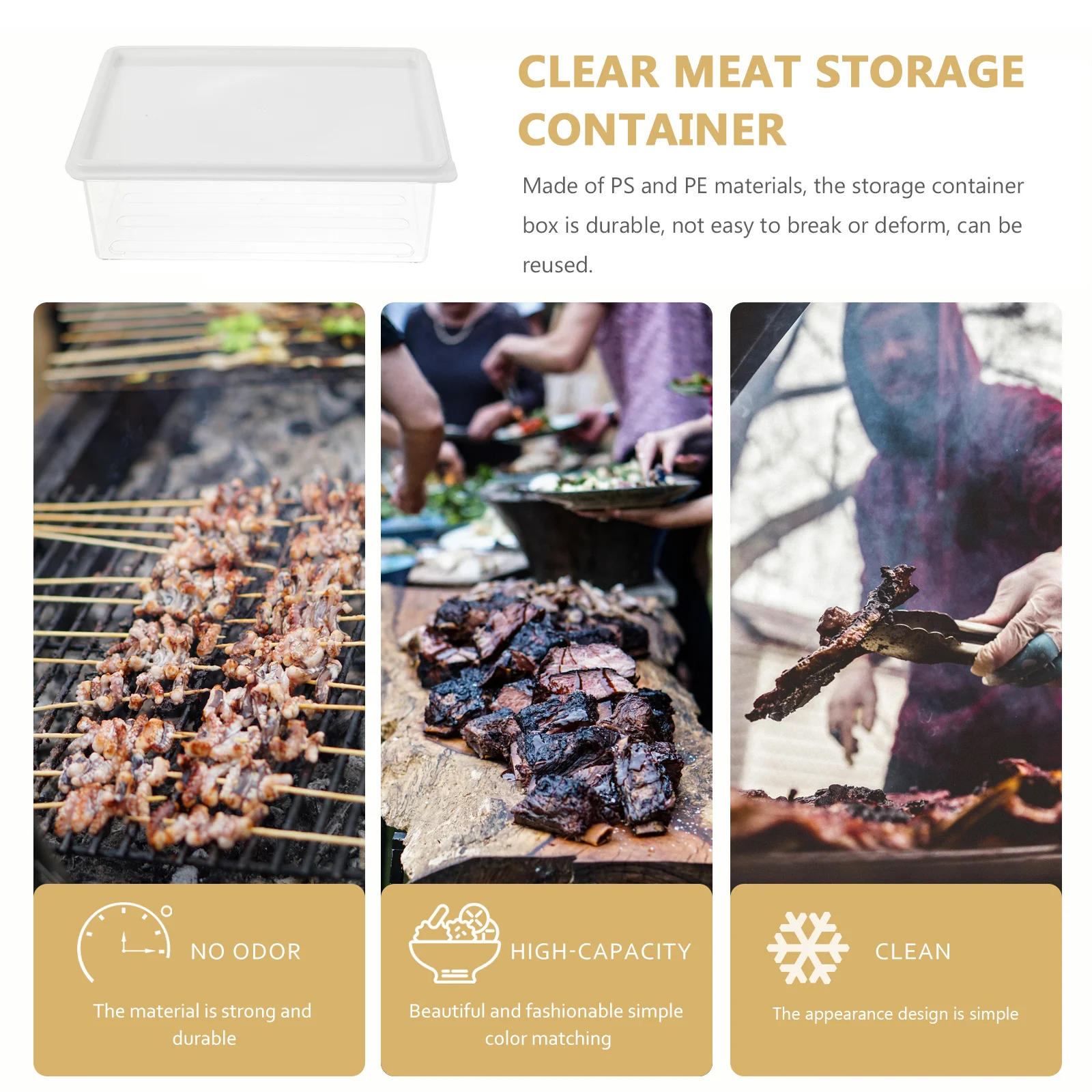 

Bacon Saver Box Clear Meat Storage Container Reusable Organizer for Refrigerator Meat Fruit Vegetable Fruit Box