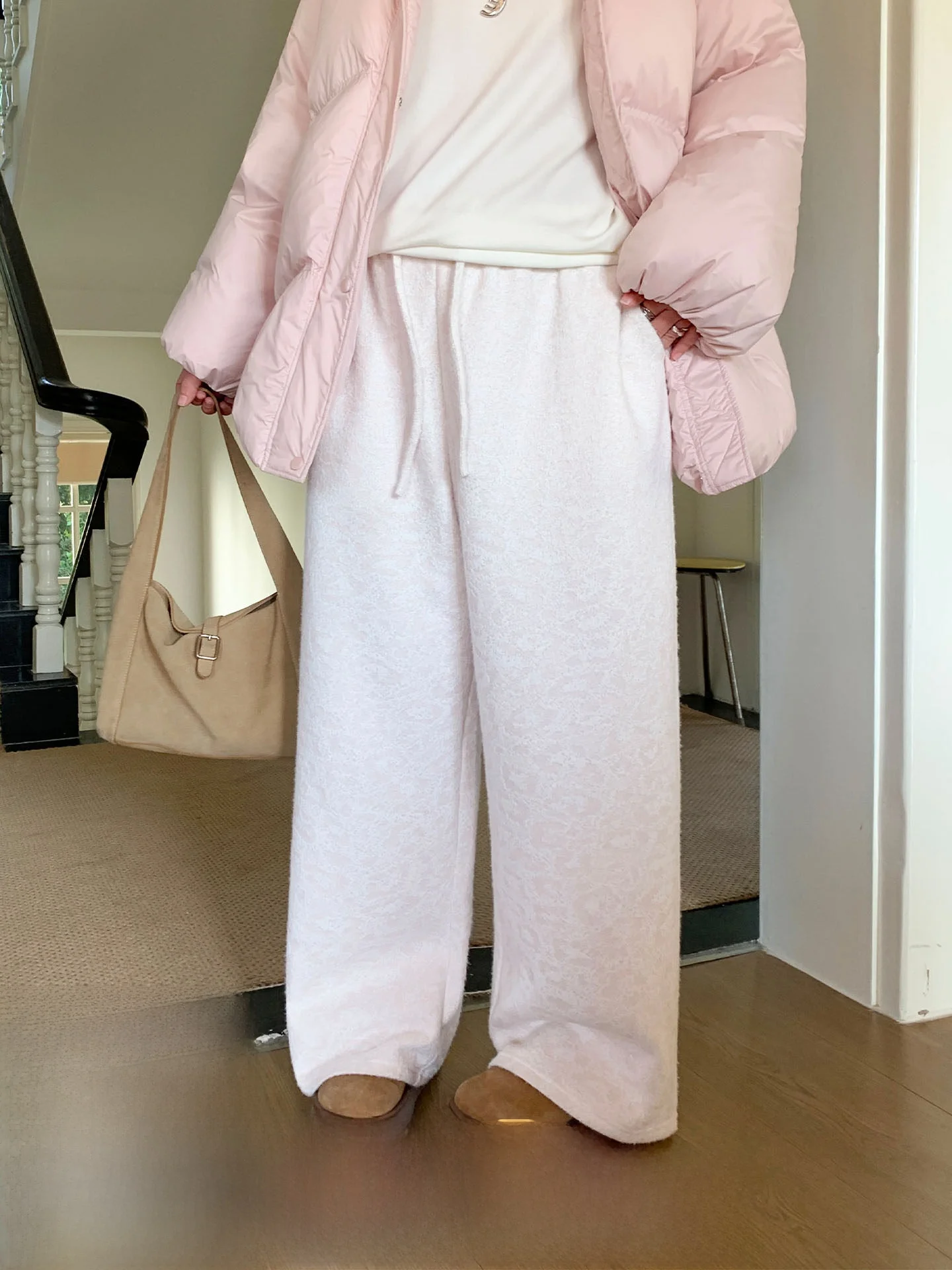 

Брюки YUZI в корейском стиле, широкие, с завышенной талией, тонкие, свободные, для повседневной носки, стройнящие, больших размеров, с леопардовым принтом