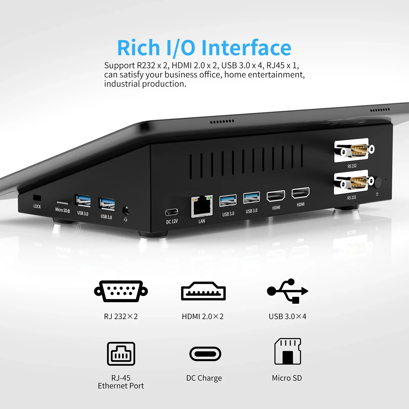 Imagem -04 - Higole-fanless Intel J4125 Mini pc Windows 11 Computador Desktop Tela Sensível ao Toque F10 10.1 8gb 128gb 8000mah 4k Wifi5