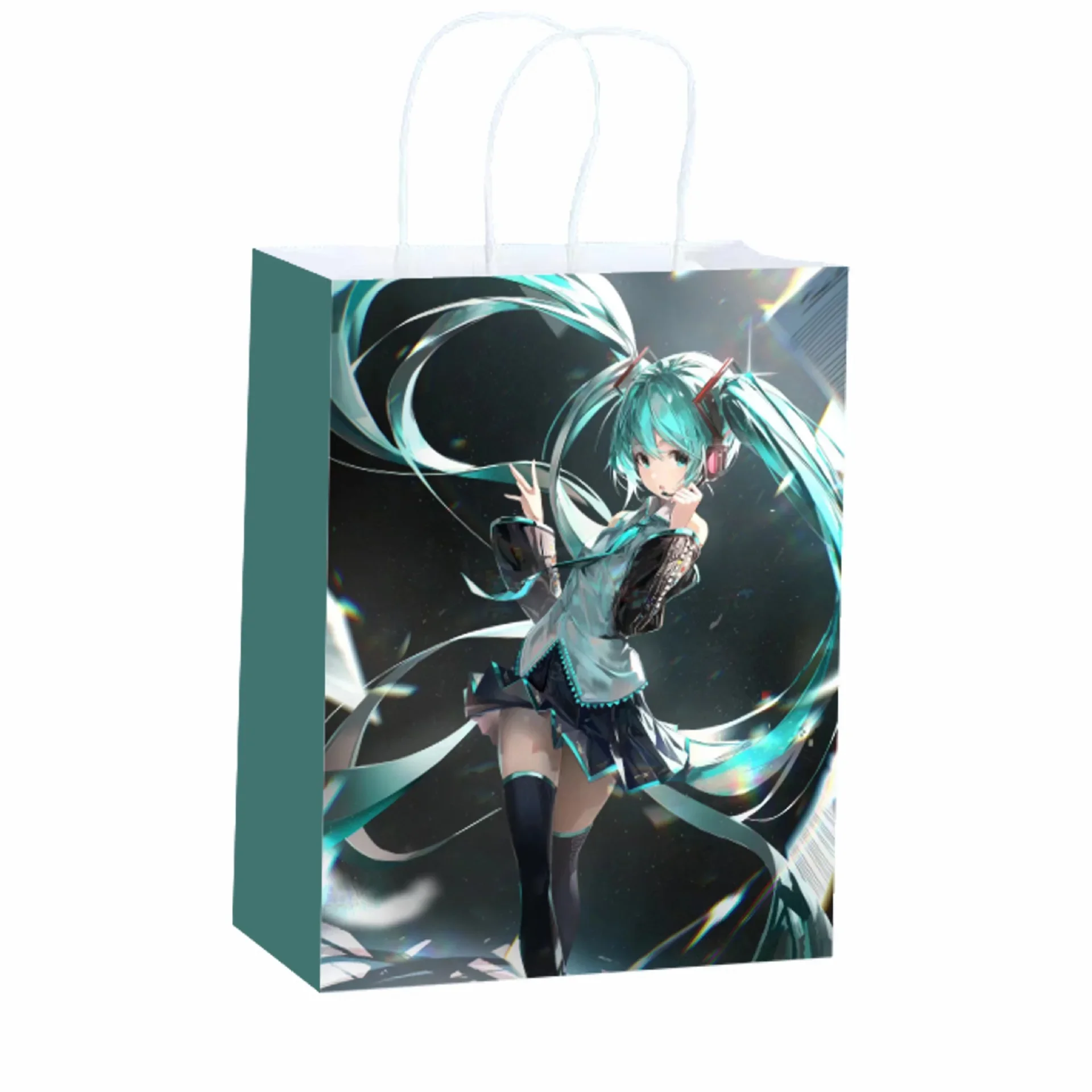 Cute Anime Hatsune Miku Paper Tote Bag Recyclable Gift Packaging Bag for Fans Party Supplies view 5