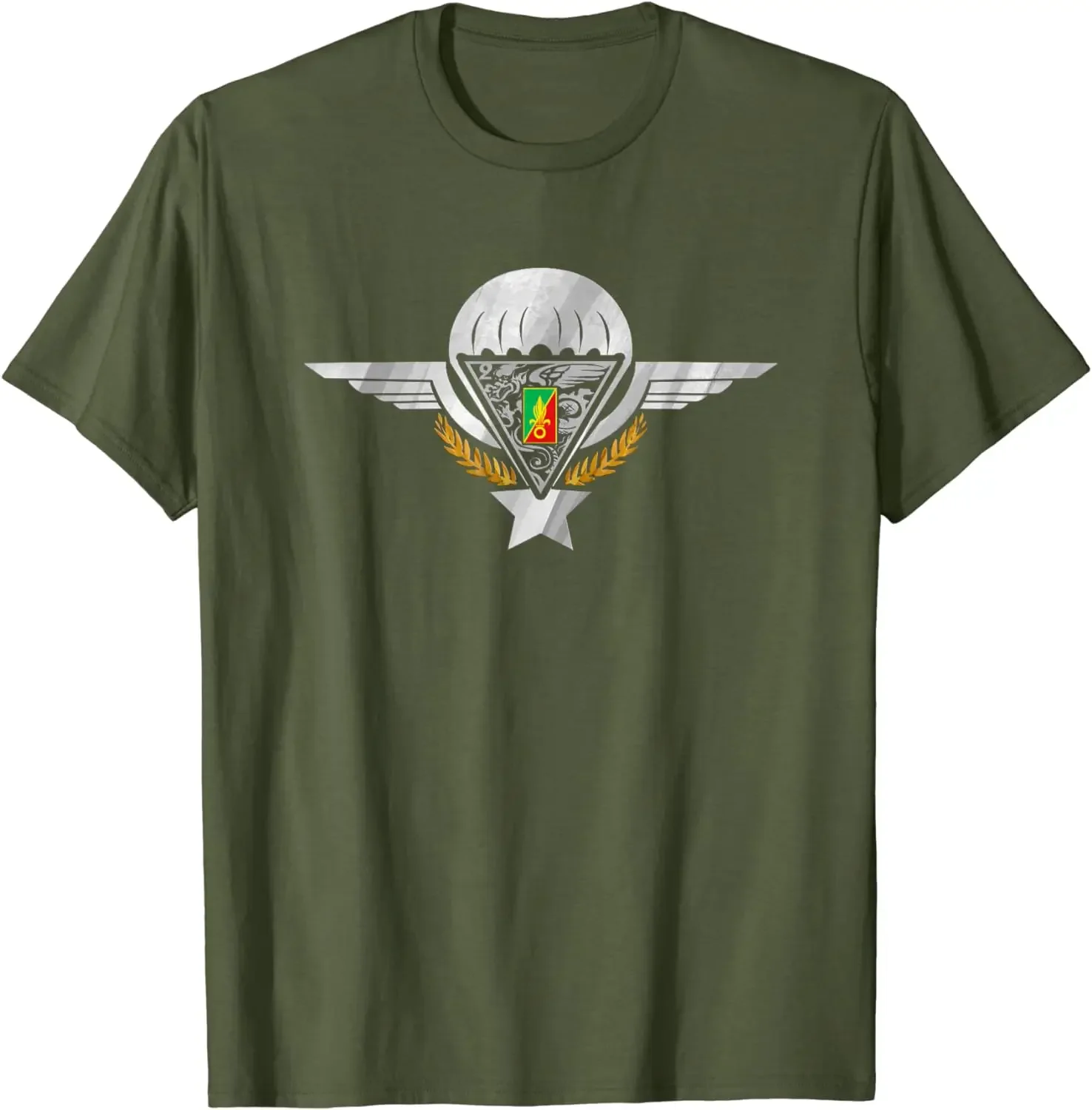 Légion Etrangere Armoiries 2 Rep De Parachutistes T-Shirt Short Sleeve Casual 100% Cotton Shirts