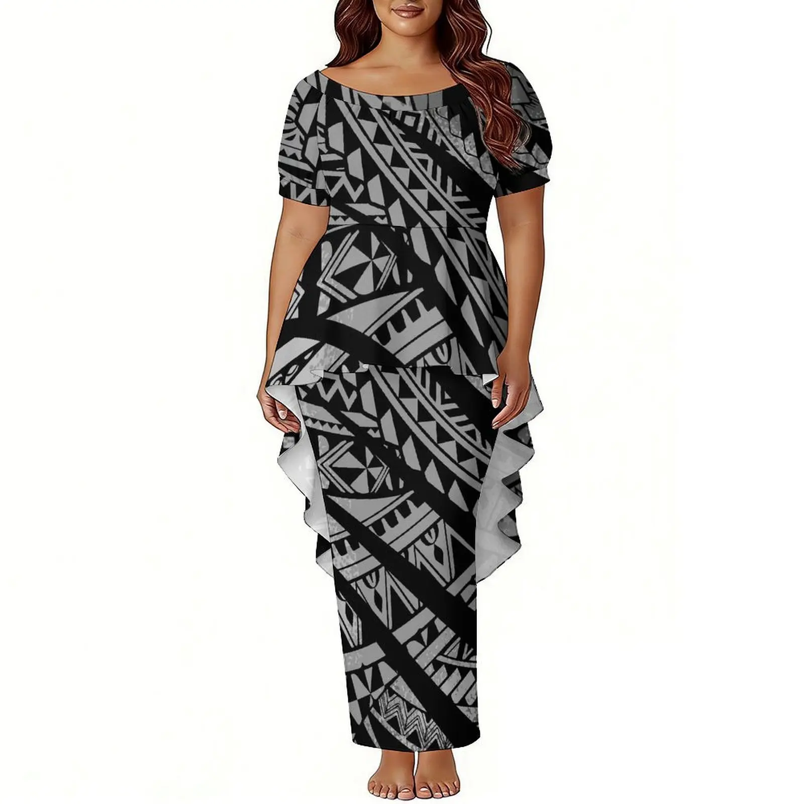 

Высококачественные элегантные женские топы и длинные платья. Комплект платьев Puletasi для вечерних мероприятий в полинезийском стиле.