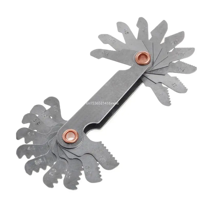 Dropship 2 Pcs Stainless Steel Metric Screw 60+55 Degree Thread Measuring Gauge image 3