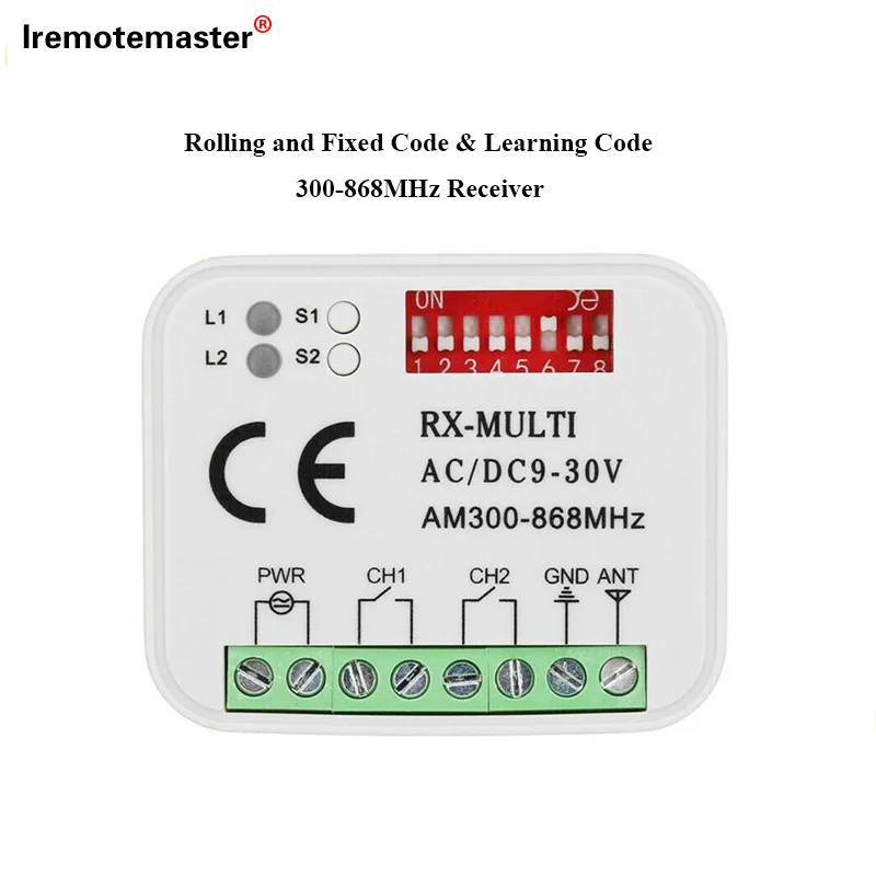 300-868MHZ Multi Frequentie Garagedeur Afstandsbediening Ontvanger voor PTX4 PTX5 TM305C TX2REV Ditec PHOX2 Multi Merk Afstandsbediening