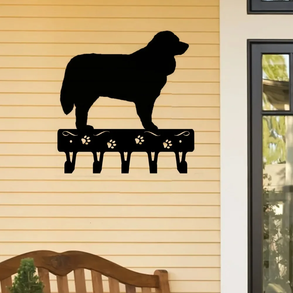 CIFBUY Bernese Mountain Dog Metal Key Hanger Wall Art Durable Rust Proof Indoor Outdoor Home Decor Iron Sculpture Gift Plaque