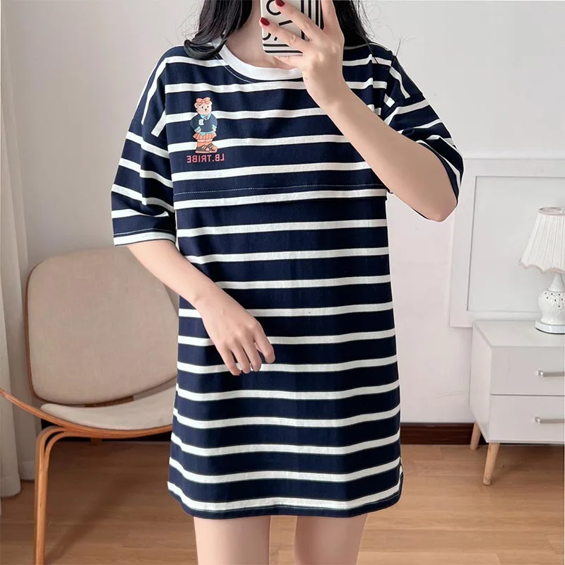 Summer Maternity Nursing Top for Stylish Moms: Lightweight Cotton T-Shirt, Short-Sleeve Maternity Top