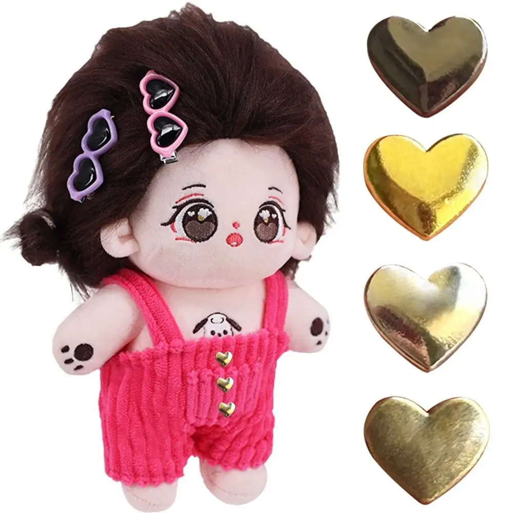 40pcs New 8mm Doll Heart Buttons DIY Mini Coat Buckles Handmade Ultra-small Doll Buckles 1/6 Doll Clothes Accessories