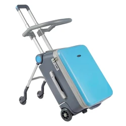 Baby can sit and ride lazy luggage boy travel trolley suitcase girl rolling luggage baby stroller artifact Children boarding box