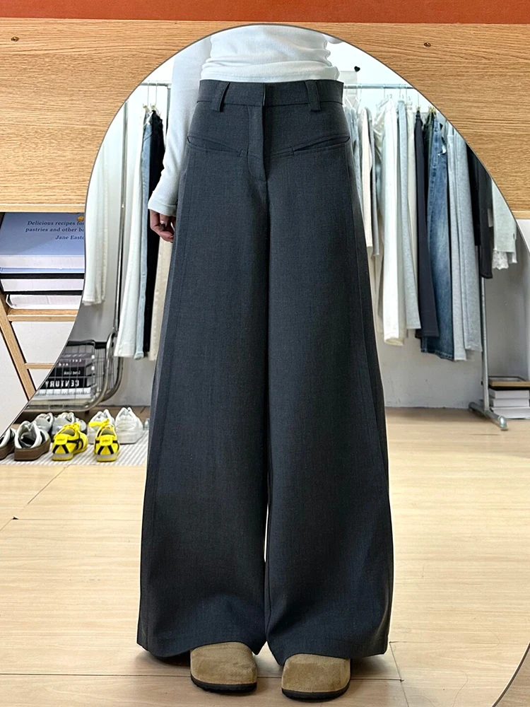 

Ретро-брюки-кюлоты женские с высокой талией, утягивающие, повседневные, широкие, в пол, осенняя новинка, бренд PmORh