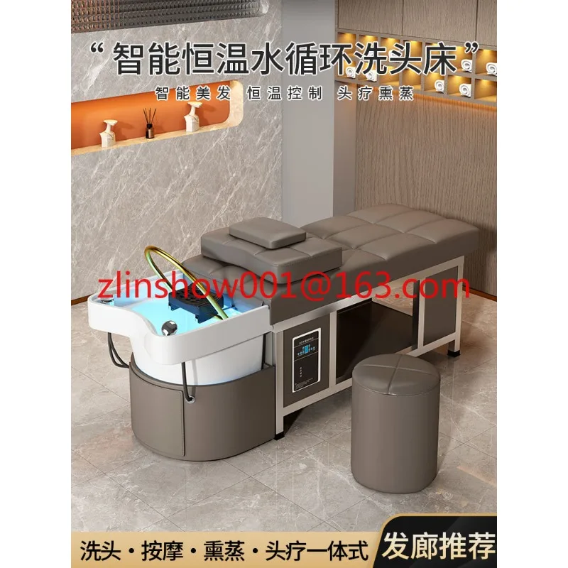 

Ceramic Basin Head Therapy Shampoo Chair Hair Saloon Dedicated Thai Massage Water Circulation Fumigation