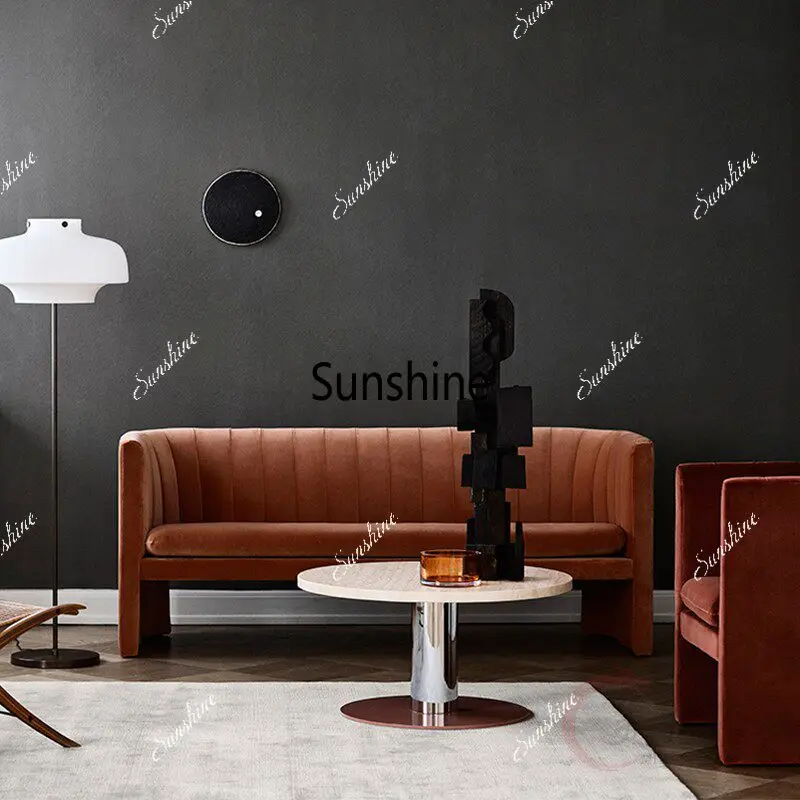 Nordic fabric double seat living room small apartment cafe sofa