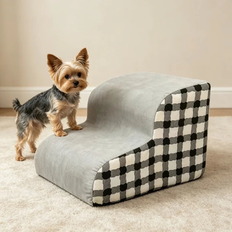 2 Steps Dog Secure Stairs High Density Foam Ramps Non-Slip Pets Steps for Older Dogs Pets with Joint Pain Sofa Bed Ladder view 4