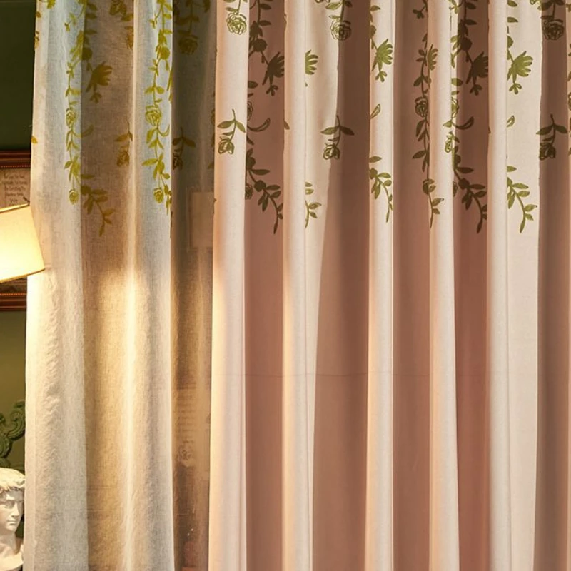 

Жаккардовые шторы с цветочным принтом, затемняющие занавески в китайском стиле для спальни и гостиной, готовая ткань с вышивкой, марля