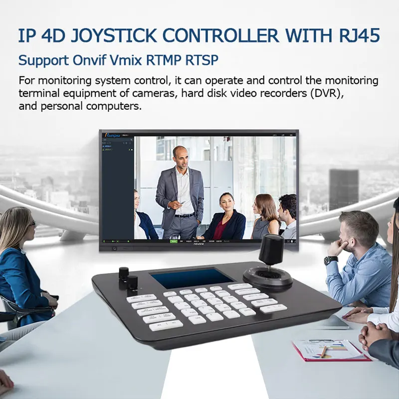 USD282 السفينة حرة KBD2030 IP PTZ عصا التحكم تحكم القمم يمكن التحكم 200 قطعة كاميرات VMix OBS Wirecast IP وحدة تحكم بلوحة المفاتيح