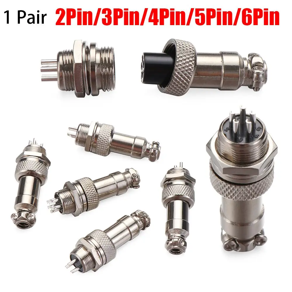 1Pair New 2/3/4/5/6 Pin Metal  Wire Panel Connector  Aviation  Plug  GX12  Male&Female