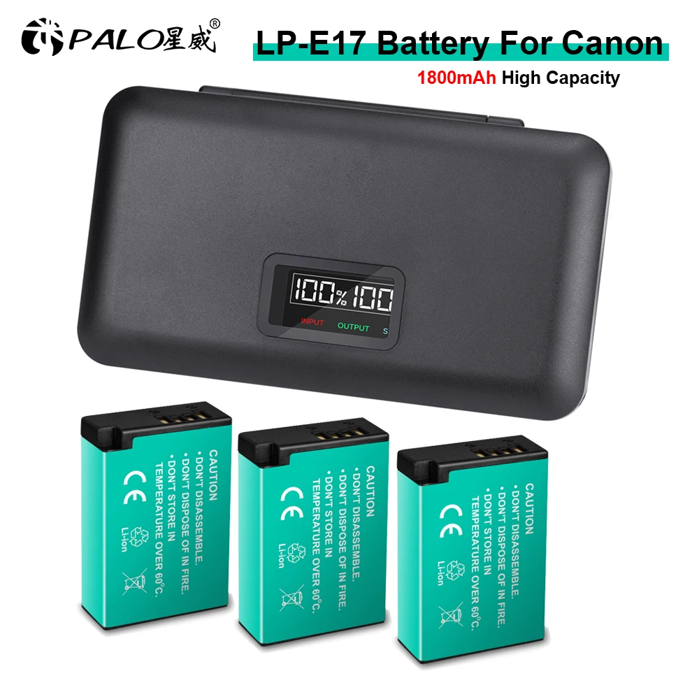 LP-E17 LPE17 LP E17 Аккумулятор для камеры + ЖК-USB-зарядное устройство Чехол для Canon EOS R8 RP 200D 250D M3 M5 M6 750D 760D T6s 800D Kiss X8i SL2