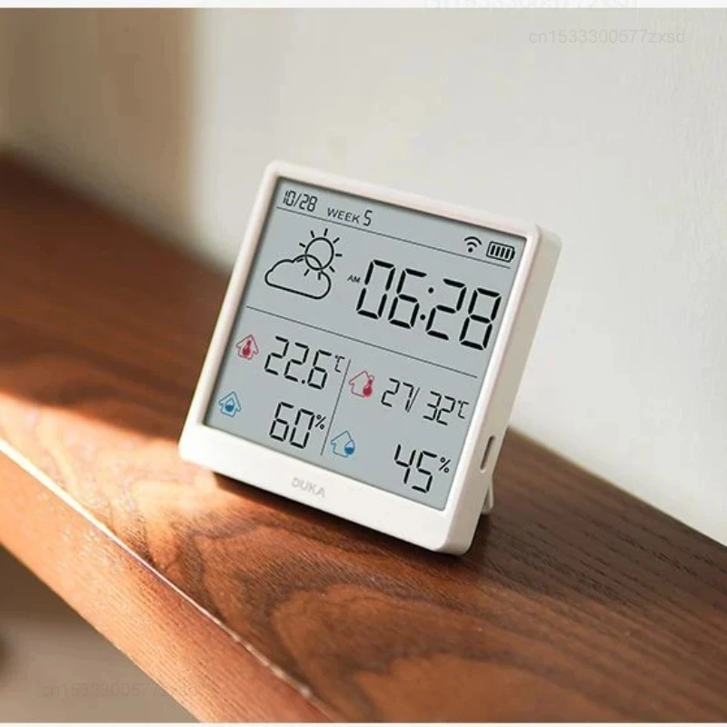 Imagem -02 - Xiaomi-duka Smart Home Estação Meteorológica Digital Sensor de Temperatura e Umidade Relógio Interno Higrômetro Termômetro Wi-fi