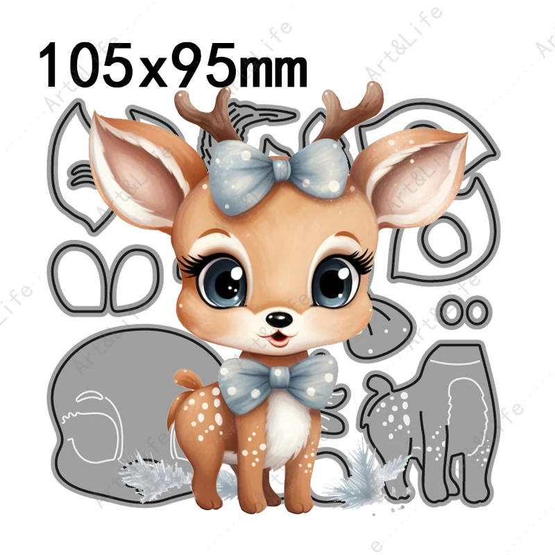 Christmas Deer Metal Cutting Dies Cute Animals For Making Scrapbooking Papper Cards Album Embossing Blade Punch Stencils Cut Die