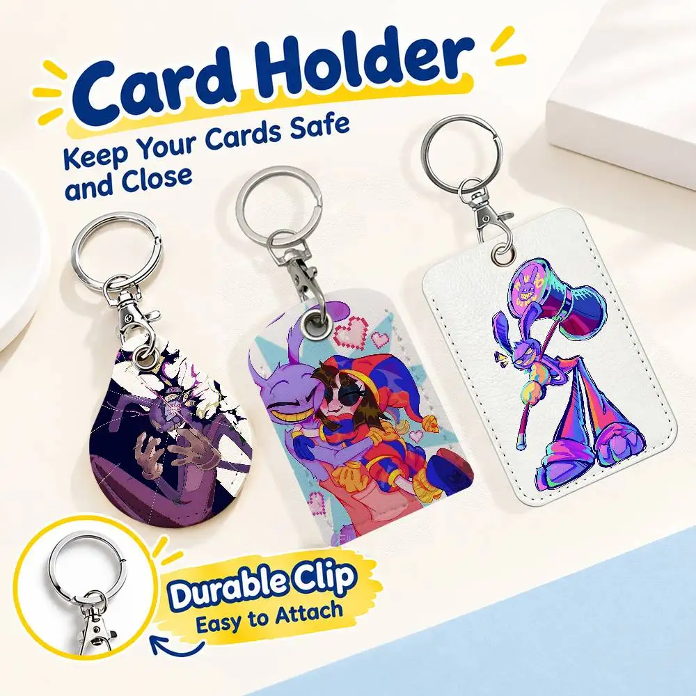 For J-Jax Cartoon T-TADC Keychain Card Holder Leather Keeps ID Cash Keys Cards Ready for Work School Travel Daily Errands