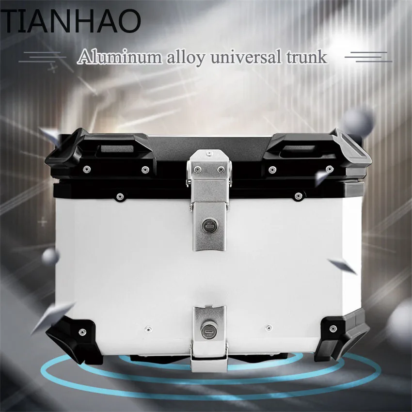 65L 80L Motorcycle Top Case for Universal Scooter ATV UTV for Large Capacity Aluminum Tail Box Waterproof Lockable Trunk