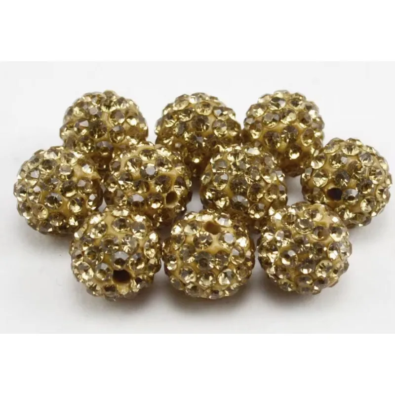 50pcs/lot 4 6 8 10 12mm Rhinestone Ball Beads Clay Paved Crystal Disco Spacer Beads For DIY Jewelry Making Necklace Bracelet g2