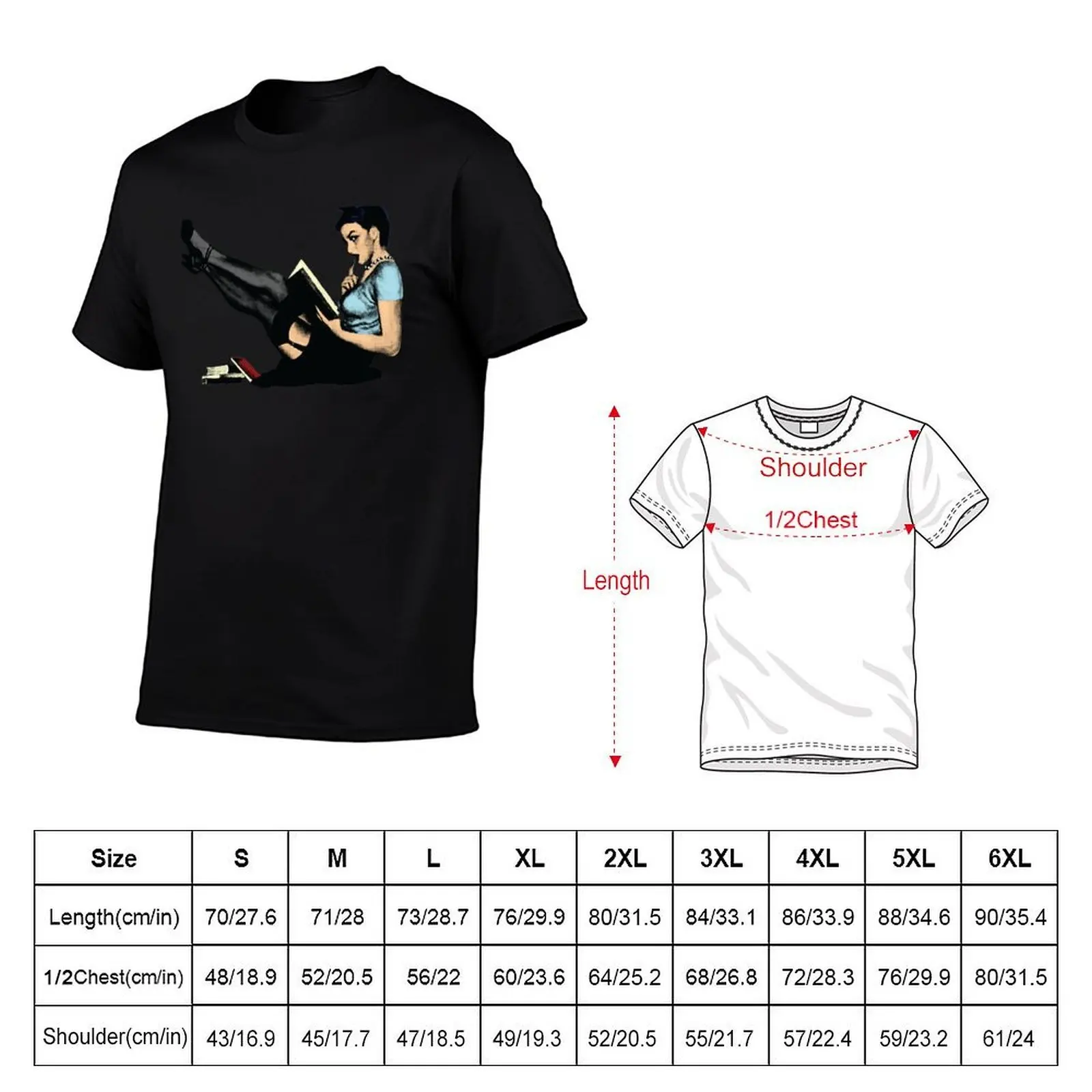 Cute Librarian Pin-up T-Shirt t shirts for man slim fit funny t shirts cotton T-Shirt