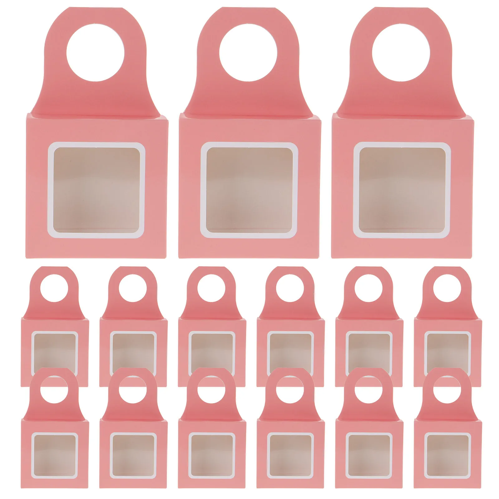 

25Pcs Kraft Paper Wine Bottle Box Hanging Foldable Transparent Window Packaging Case Holder Wine Bottle Box with Window