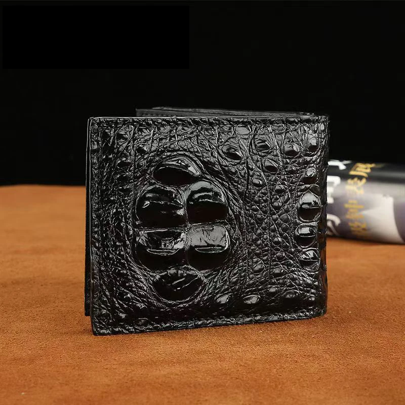 

Новые модные деловые мужские кошельки из кожи аллигатора, короткий кошелек-органайзер из крокодиловой кожи для мальчиков, брендовый роскошный кошелек с держателем для карт