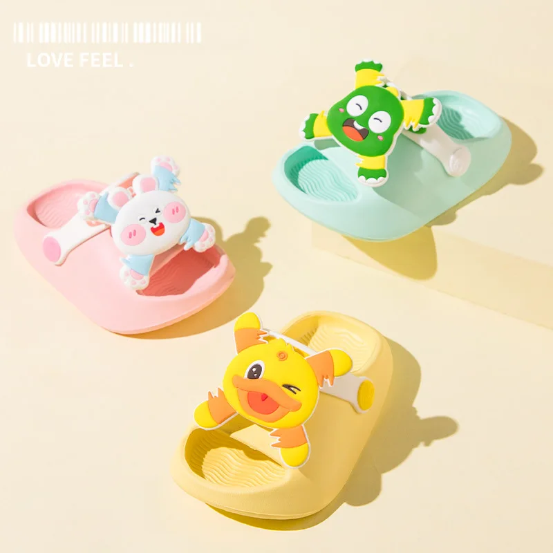 Children's Sandals Boys Girls Baby Slippers 2024 Summer Breathable Indoor Children's Sandals Cute And Fun Windmill Slippers