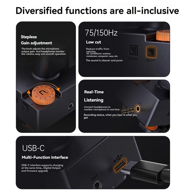 Traxshot PRO Transformable Shotgun Microphone for Canon Nikon Sony Camera Phone Tablet Computer PC Video Recording