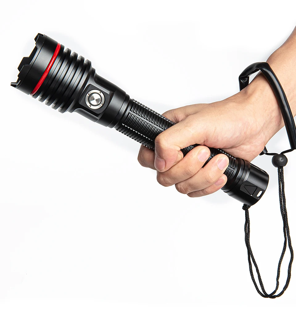 OEM Industrial Diving Flashlight Underwater 5000LM Dive Light IP68 Rating Aluminum Alloy Body Ni-MH Battery