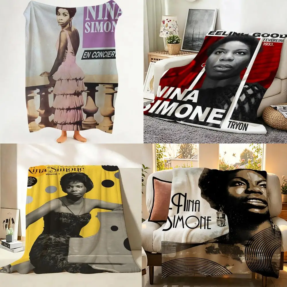 

Music N-Nina S-Simone Throw Flannel Throw Blanket Suitable for Sofa、Living Room、Bedroom
