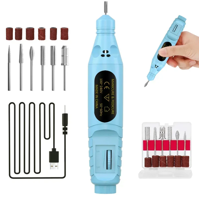 

1 Set Professional Electric Nail Drill Machine Manicure Milling Cutter Nail Art File Grinder Grooming Kits Nail Polish Remover