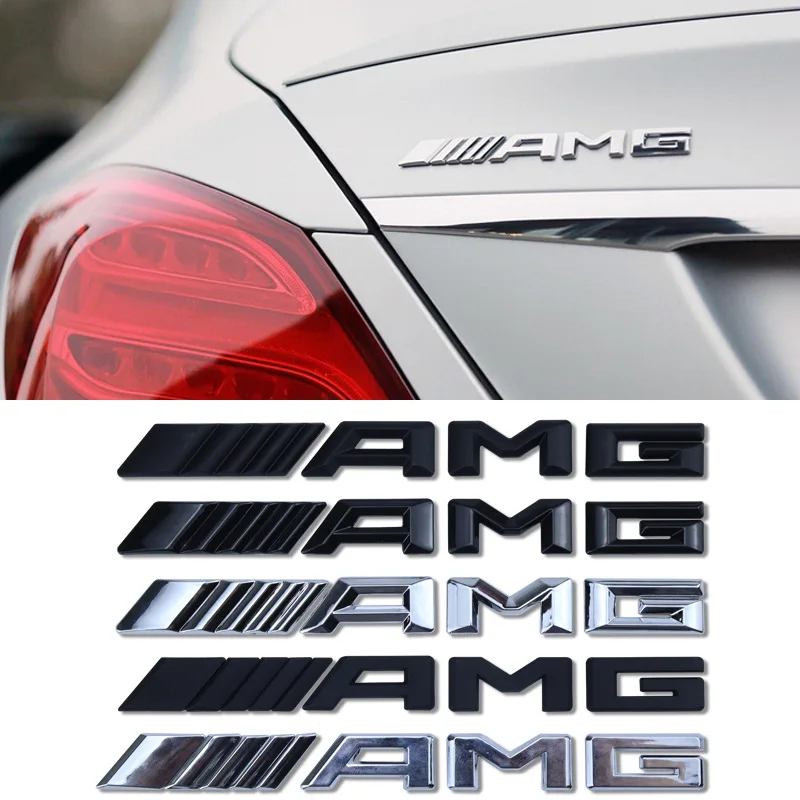 3D ABS Black Logo AMG Emblem Letters Car Trunk Badge For Mercedes Benz W204 W205 W176 W177 W212 W213 AMG Sticker Accessories